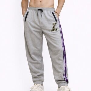 Los Angeles Lakers Jogger Sweatpants XXL | Grey NBA Athletic Track Pants